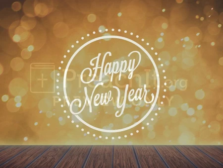 Happy New Year Lights Gold