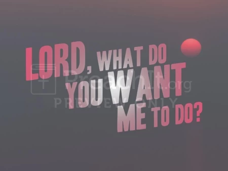 Lord, What Do You Want Me to Do?