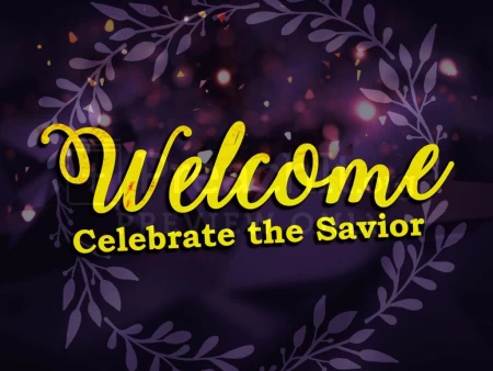 Yellow Purple Christmas Welcome