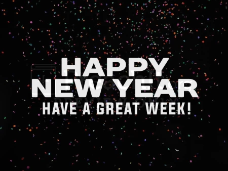 Happy New Year Black White