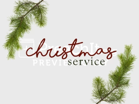 Green White Tree Christmas Service