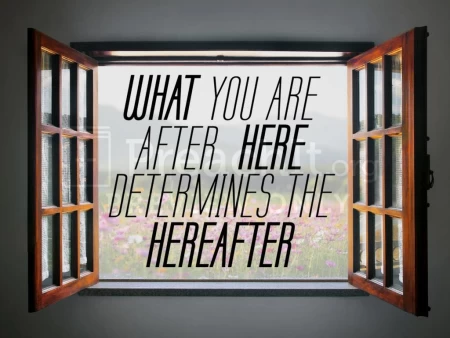 What You are After Here Determines the Hereafter