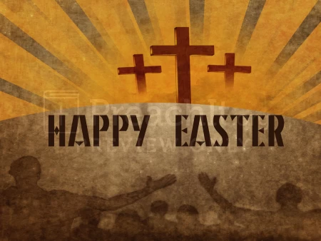 Happy Easter Yellow Red