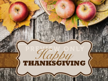 Happy Thanksgiving Apples Wood